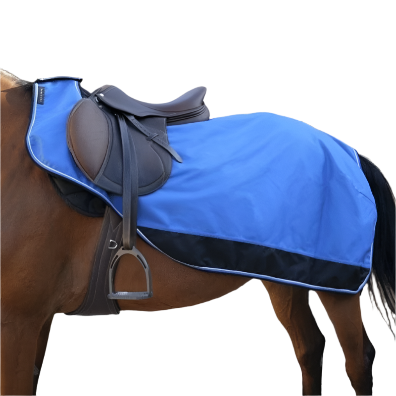 Equithème - Couvre-reins tyrex doublé polaire bleu/noir 1200D 0g | - Ohlala