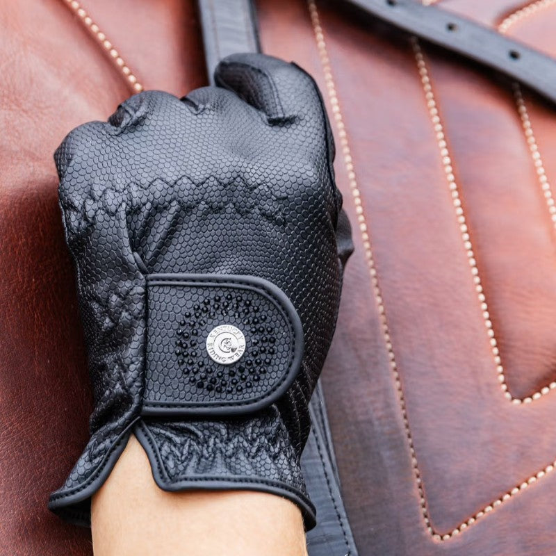 Kentucky Horsewear - Rijhandschoenen Glitter zwart/zwart | - Ohlala