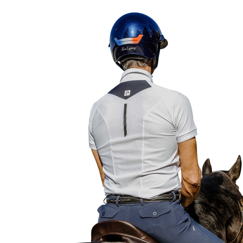 Equithème - Korte mouw wedstrijdpolo heren Chris wit | - Ohlala