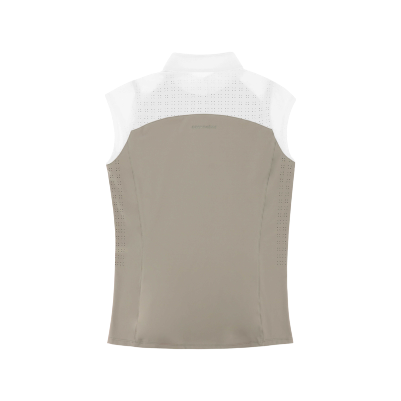 Equithème - Polo de concours sans manches femme Judith taupe
