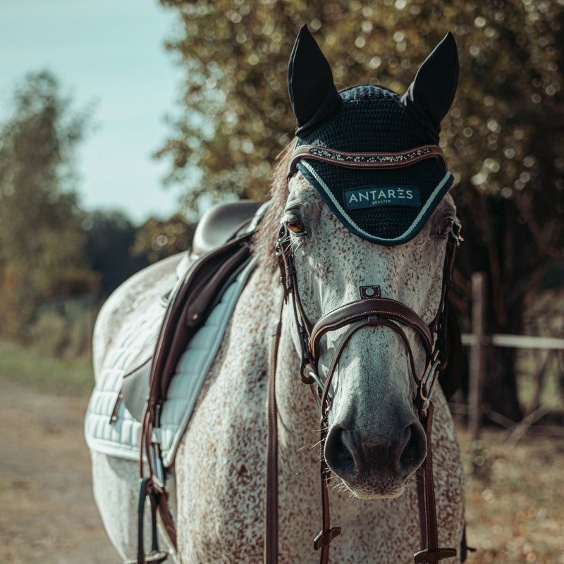 Antarès Sellier - Bonnet crochet Logo Écusson marine | - Ohlala