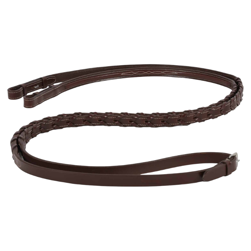 Antarès Sellier - Rênes tressées Signature Sport havane | - Ohlala