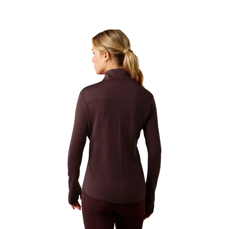 Ariat - Baselayer zippé manches longues femme Cheviot chocolate plum