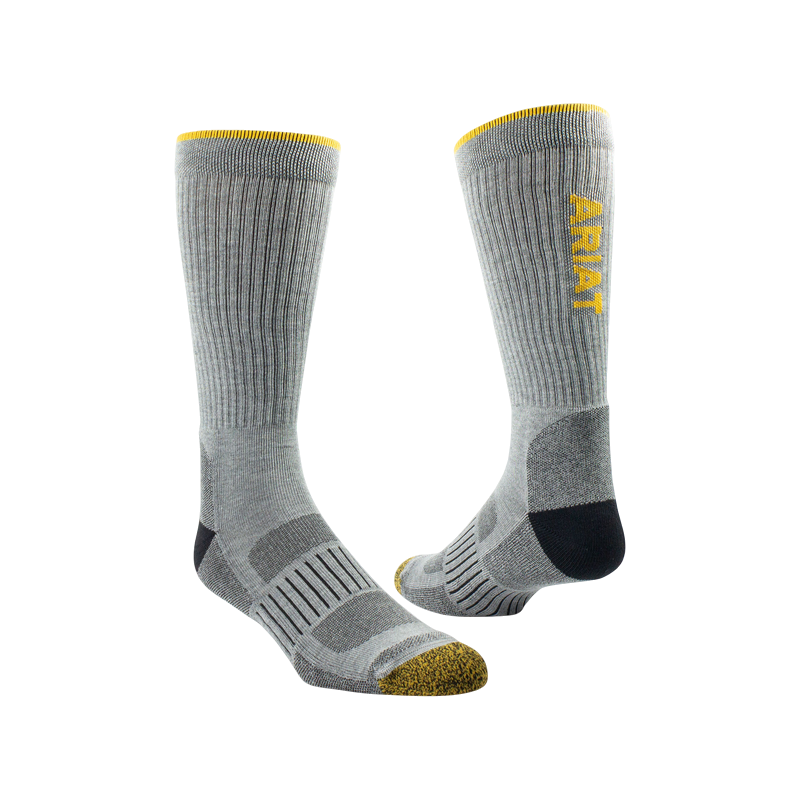 Ariat - Chaussettes courtes unisexe High Performance Tek gris (x2)