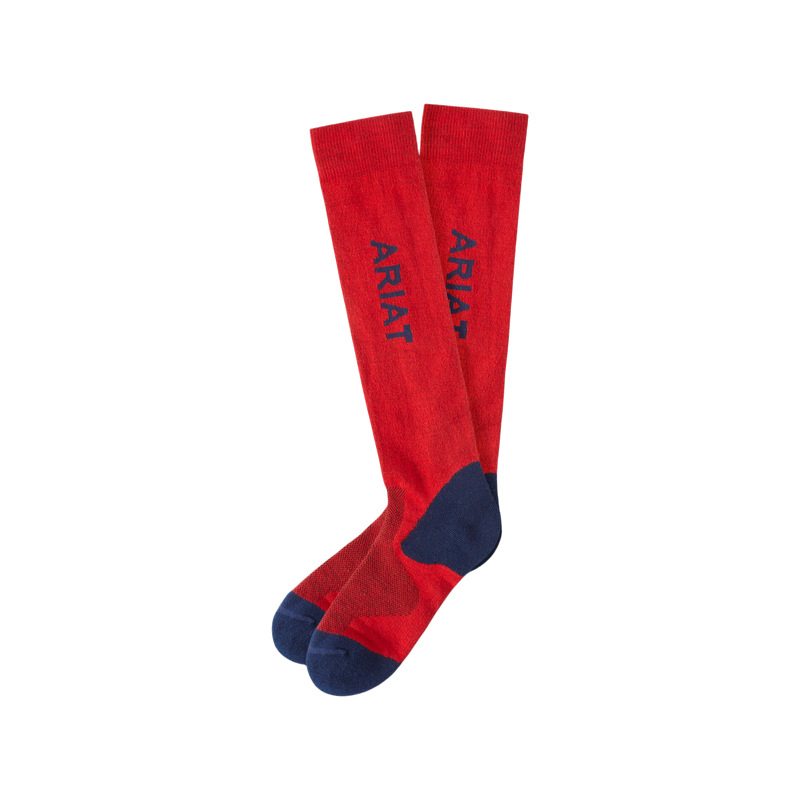 Ariat - Chaussettes d'équitation unisexe AriatTEK Performance rouge/ marine