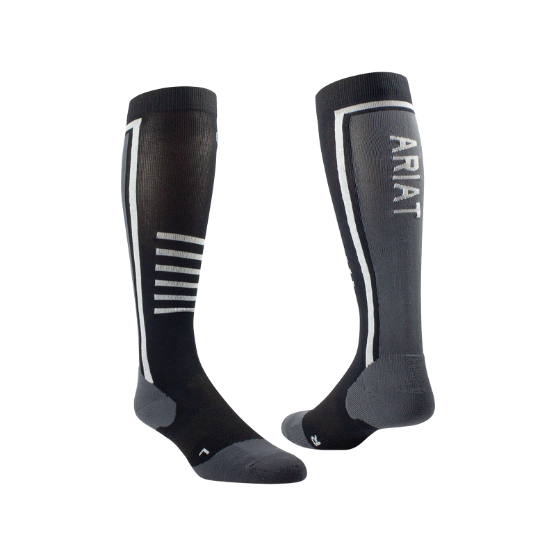Ariat - Chaussettes d'équitation unisexe AriatTEK Slimline Performance noir/ sleet