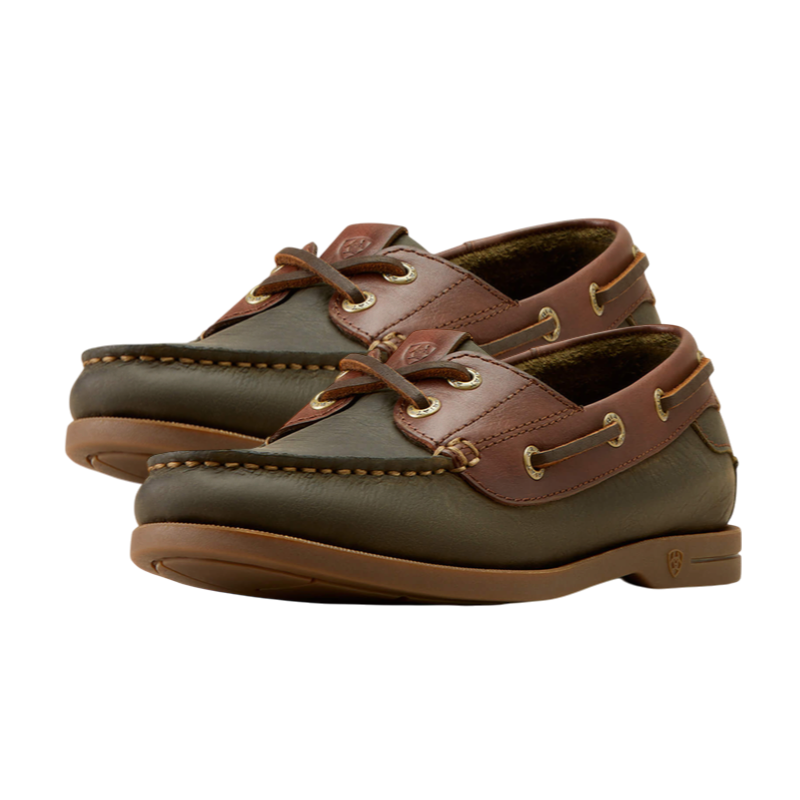 Ariat - Chaussures bateau femme Antigua olive night
