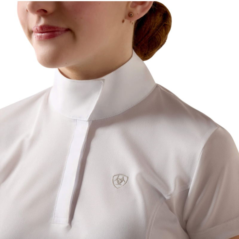 Ariat - Polo de concours manches courtes enfant Aptos blanc