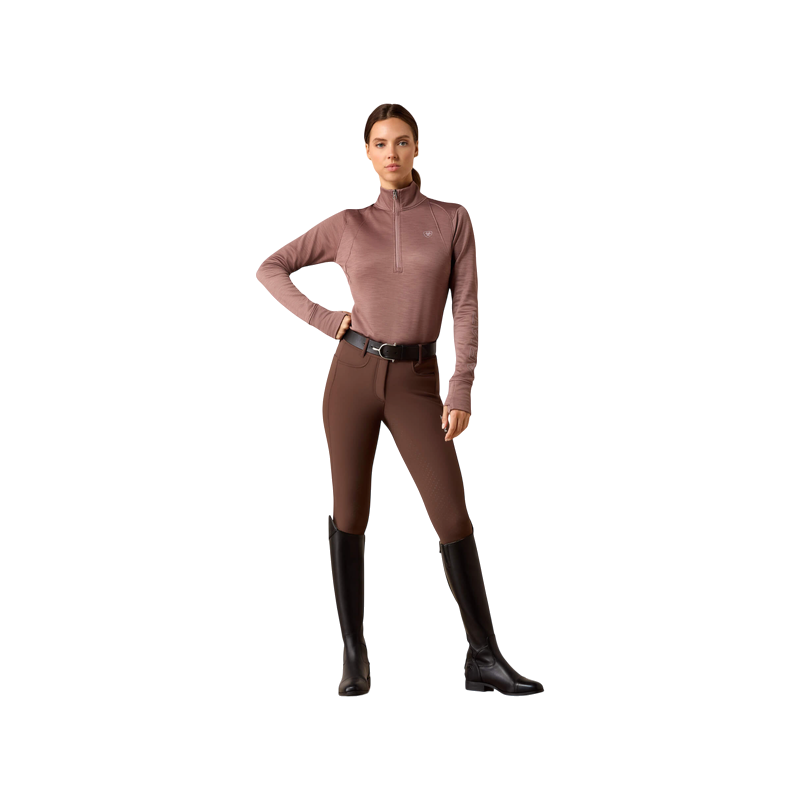 Ariat - Pull à col zippé femme Team EQ twilight mauve