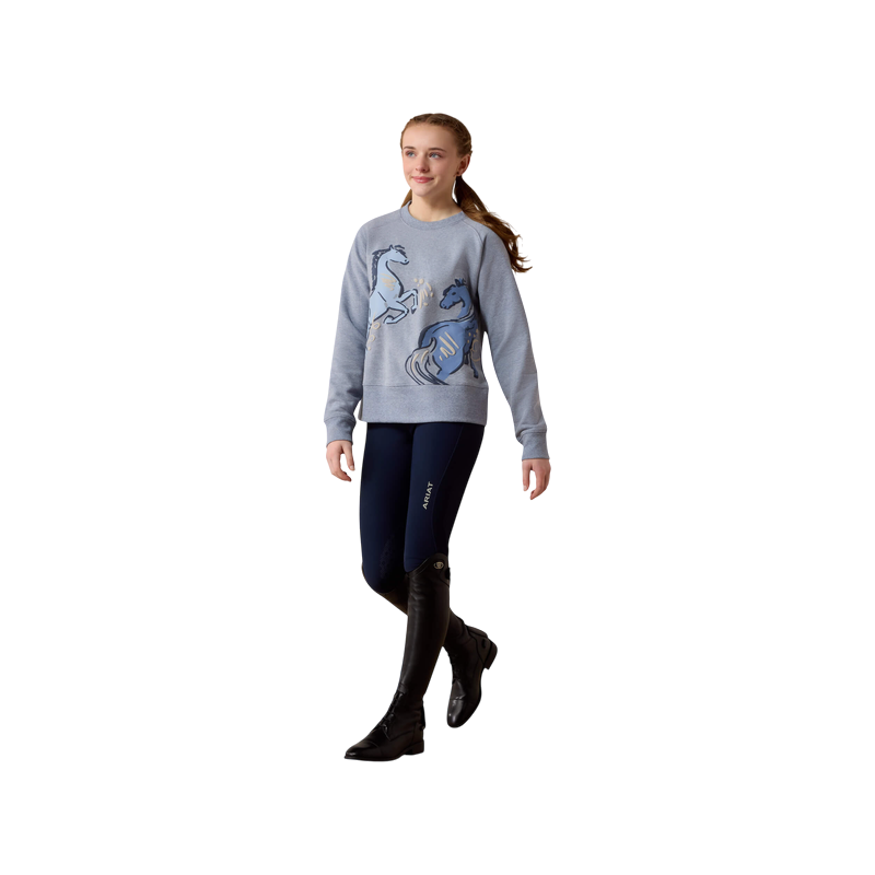 Ariat - Sweat-shirt enfant Martine blue grey let's play