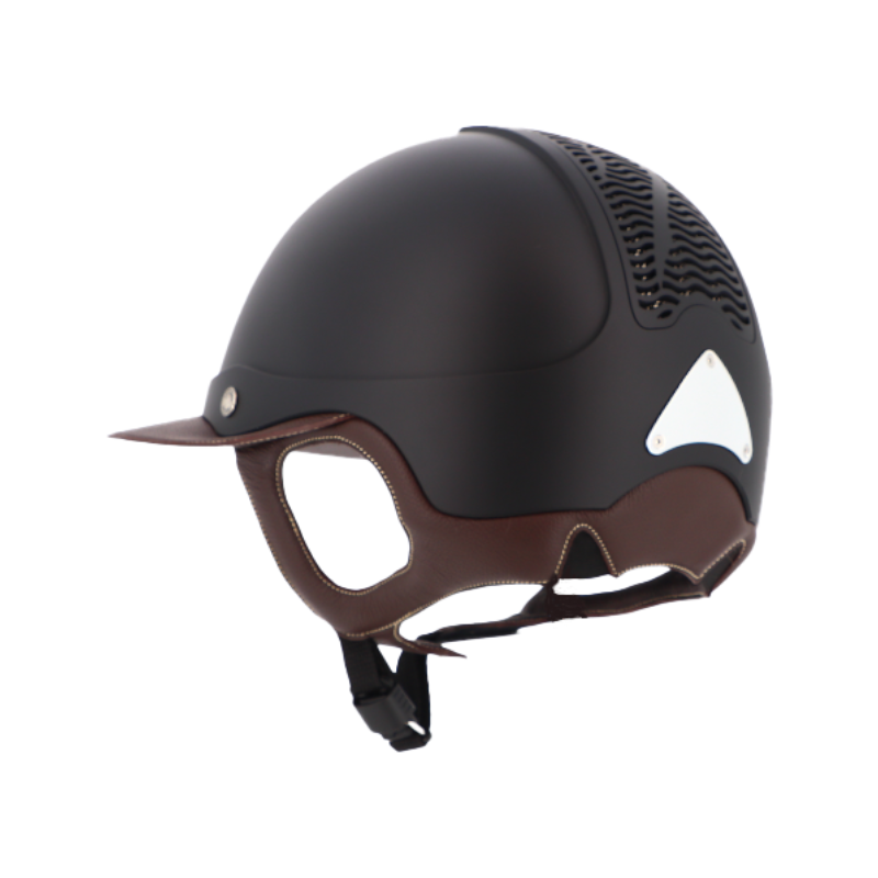 Antarès Sellier - Casque d'équitation Précision Galaxy noir chrome visière Eclipse marron | - Ohlala