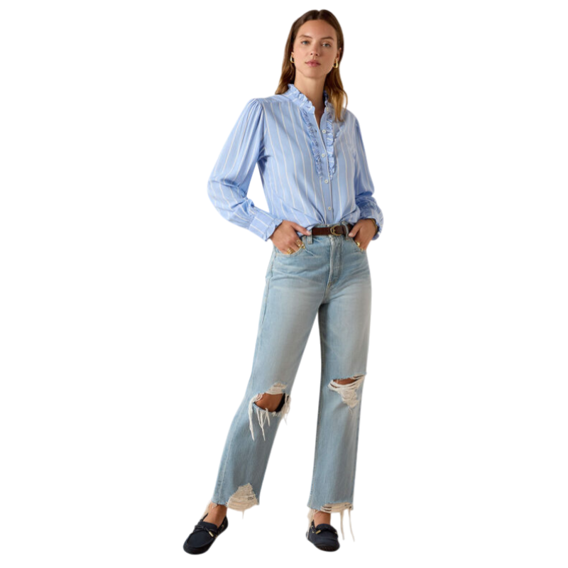 Ariat - Dames blouse met lange mouwen Cricklade pacific blue stripe | - Ohlala