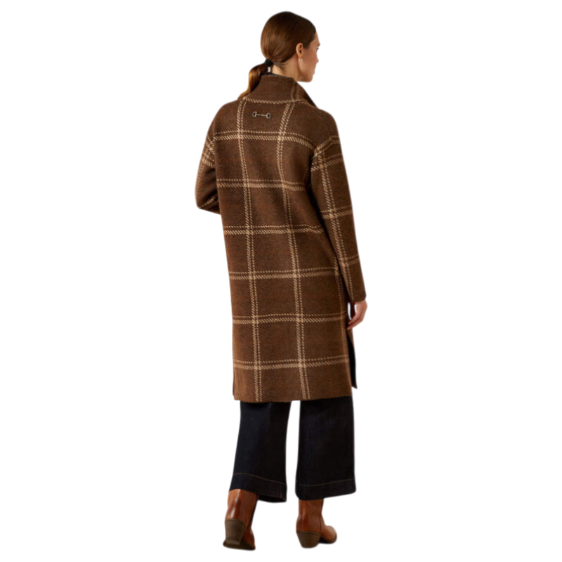 Ariat - Dames lange cardigan Ballston sorrel horse plaid | - Ohlala