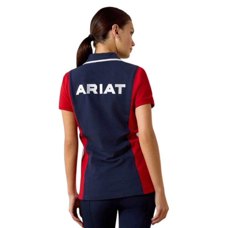 Ariat - Polo à manches courtes femme Taryn navyt red | - Ohlala