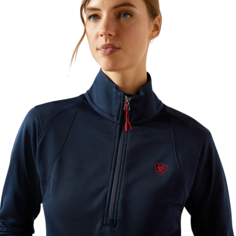 Ariat - Pul à col zippée femme Team EQ marine | - Ohlala