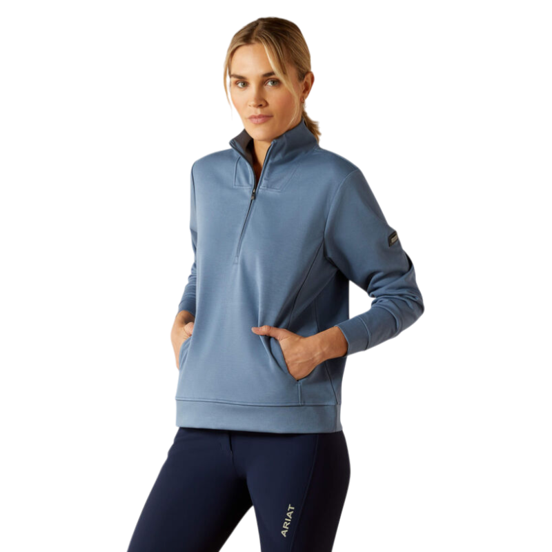 Ariat - Dames pull met ritskraag Montadale china blue | - Ohlala