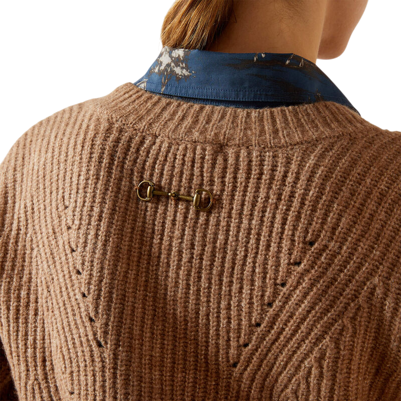 Ariat - Dames V-hals trui Blaydon woodsmoke heather | - Ohlala
