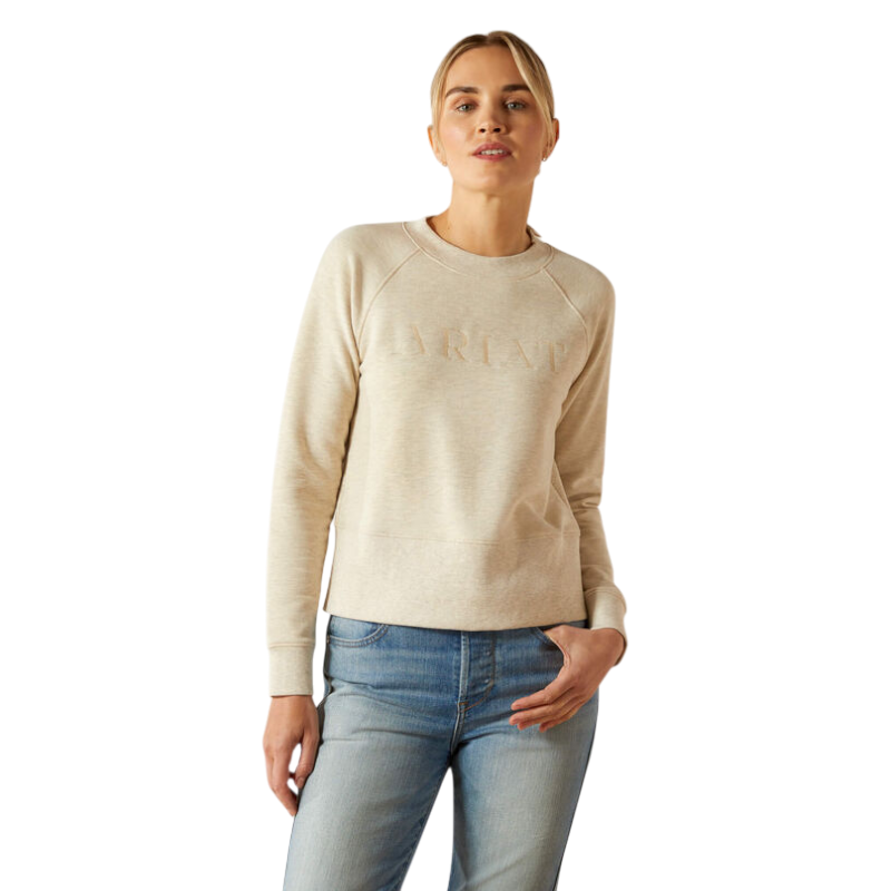 Ariat - Dames ronde hals sweater Martine pelican heather | - Ohlala