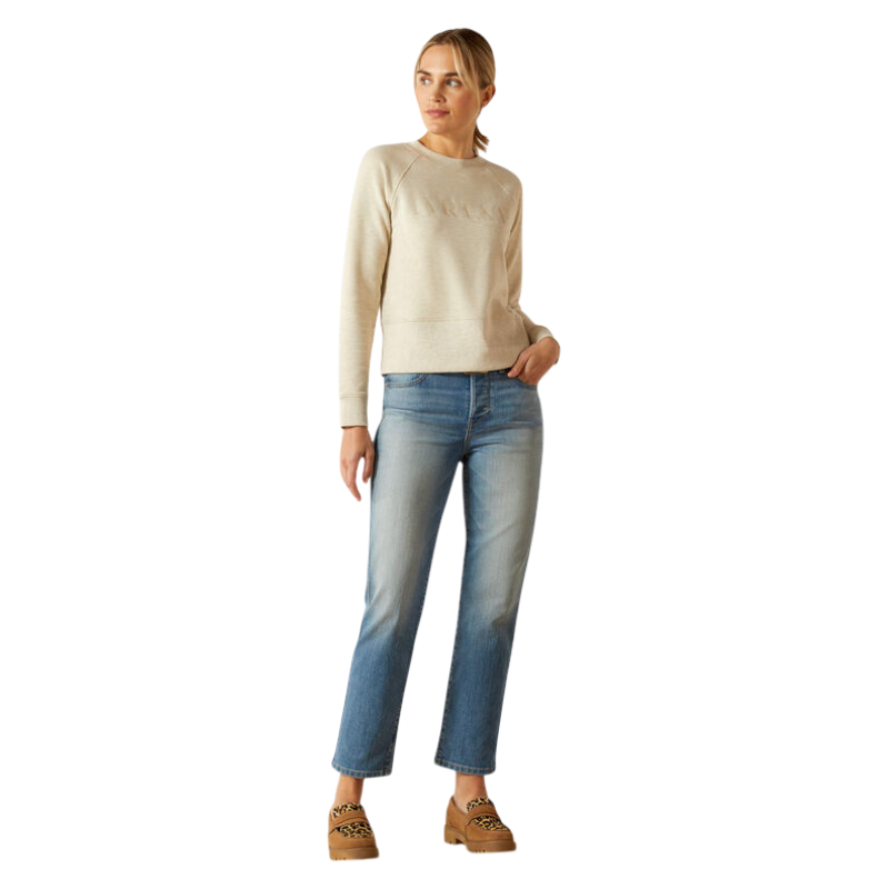 Ariat - Dames ronde hals sweater Martine pelican heather | - Ohlala