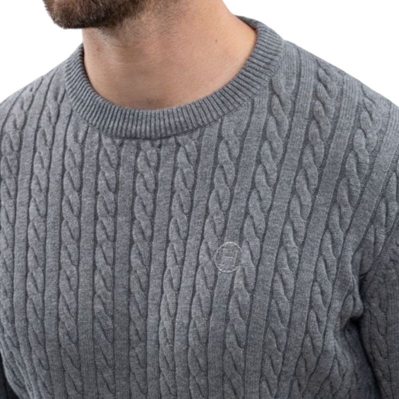 Harcour - Pull manches longues homme Arthur gris chiné