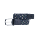 Billybelt - Ceinture tressée Knokke marine/ blanc/ vert | - Ohlala