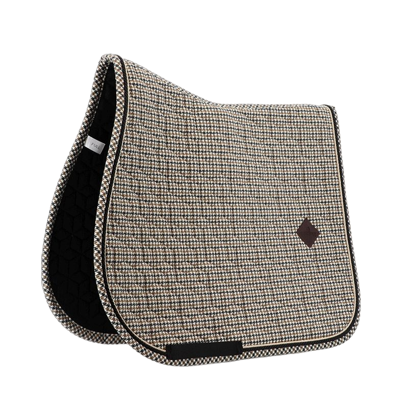 Tapis De Selle Anglais Matelassé - Polycoton Marron - Dressage - Neuf
