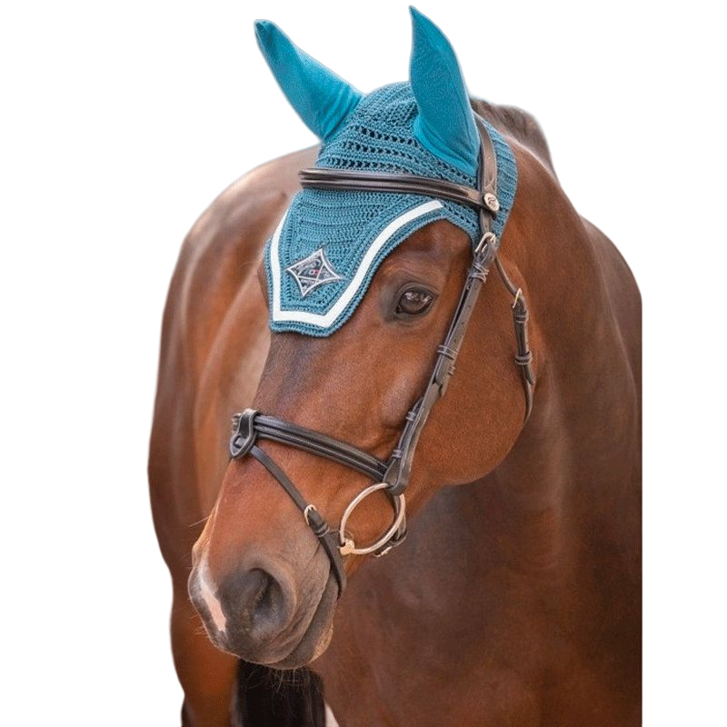 Horse Pilot - Bonnet pour chevaux mesh marine/ cloudy blue