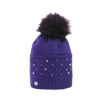 Equithème - Beta pompon bonnet violet | - Ohlala