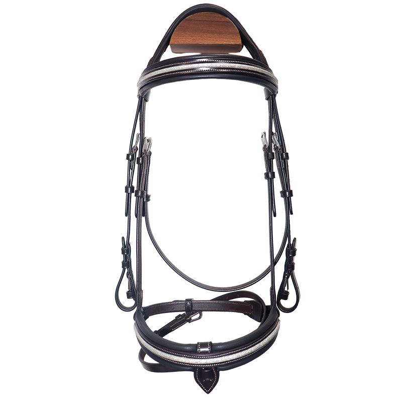 Canter - Bridon muserolle croisée Mylord marron/ argent