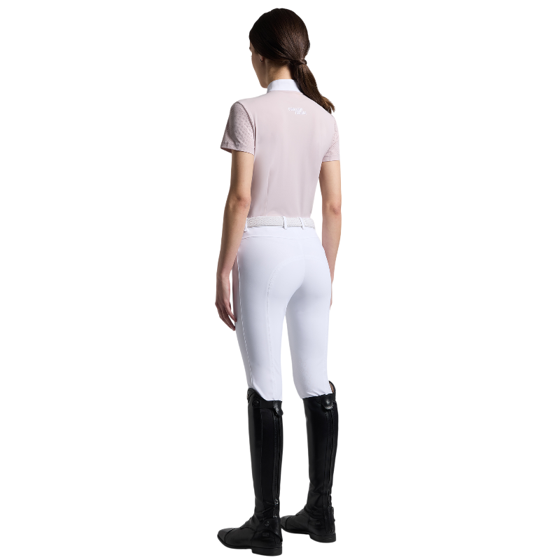 Cavalleria Toscana - Dames Wedstrijdpolo Korte Mouwen Perforated Jersey Inserts Violet Ice