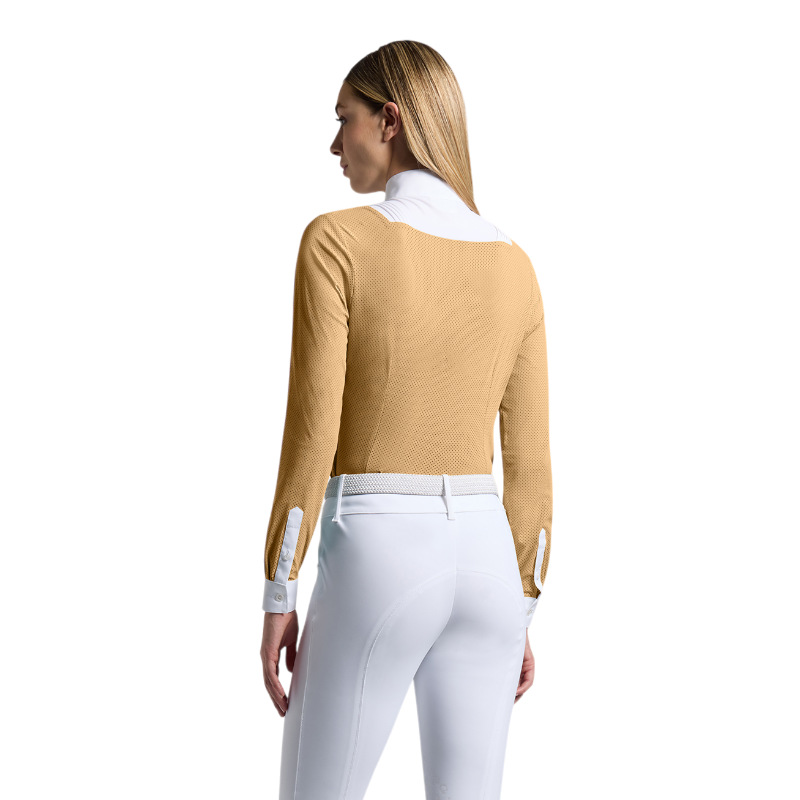 Cavalleria Toscana - Polo de concours manches longues femme Americain tan | - Ohlala