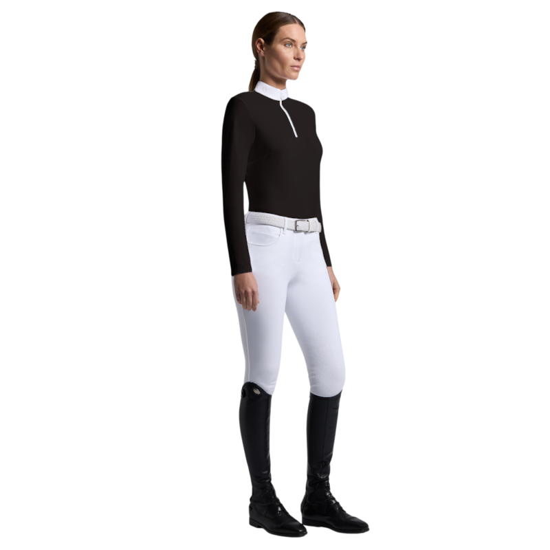Cavalleria Toscana - Polo manches longues femme Squins Bib noir