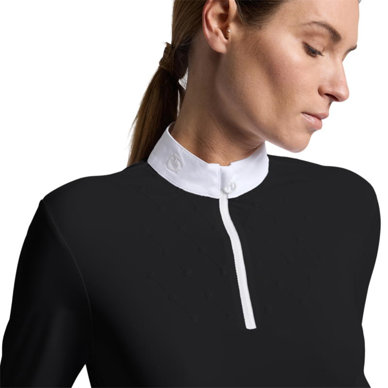Cavalleria Toscana - Polo manches longues femme Squins Bib noir