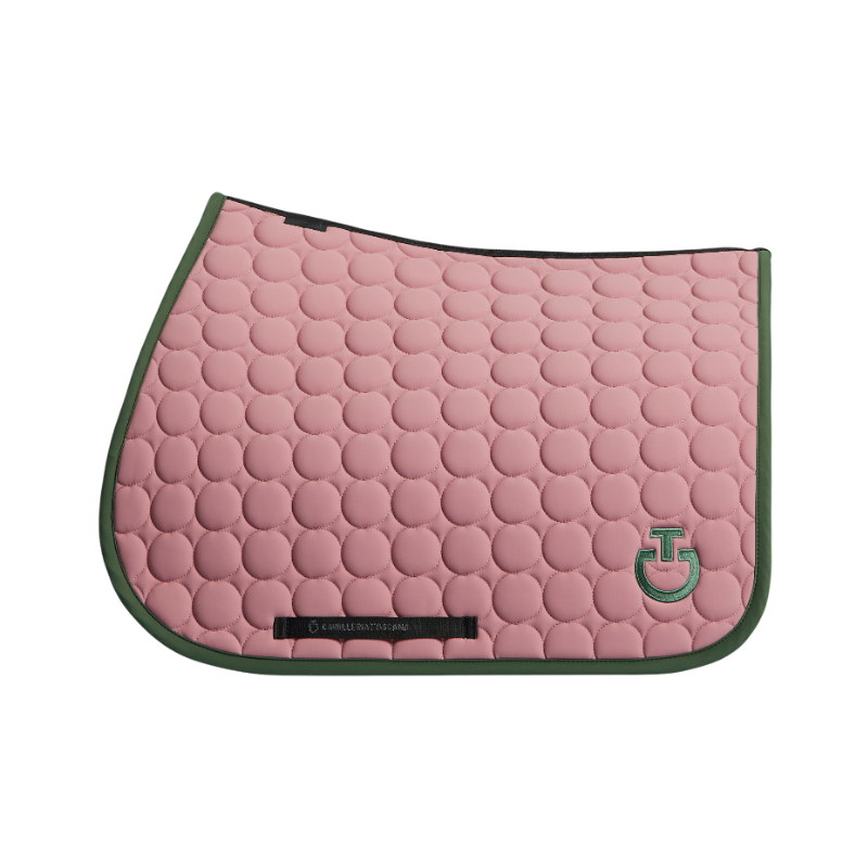 Cavalleria Toscana - Tapis de selle Circle Quilted candy pink/ forest green | - Ohlala