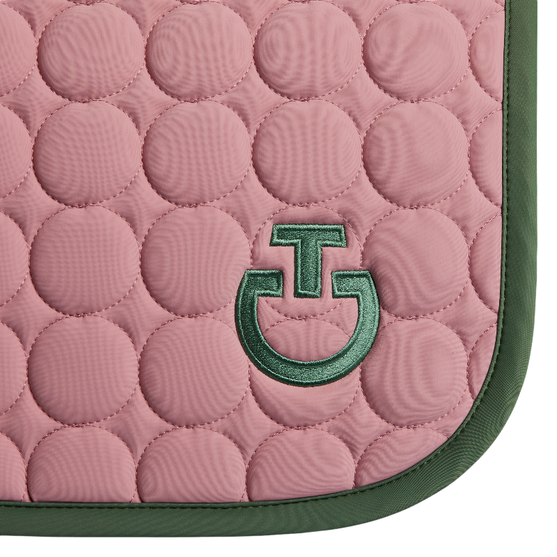 Cavalleria Toscana - Tapis de selle Circle Quilted candy pink/ forest green | - Ohlala