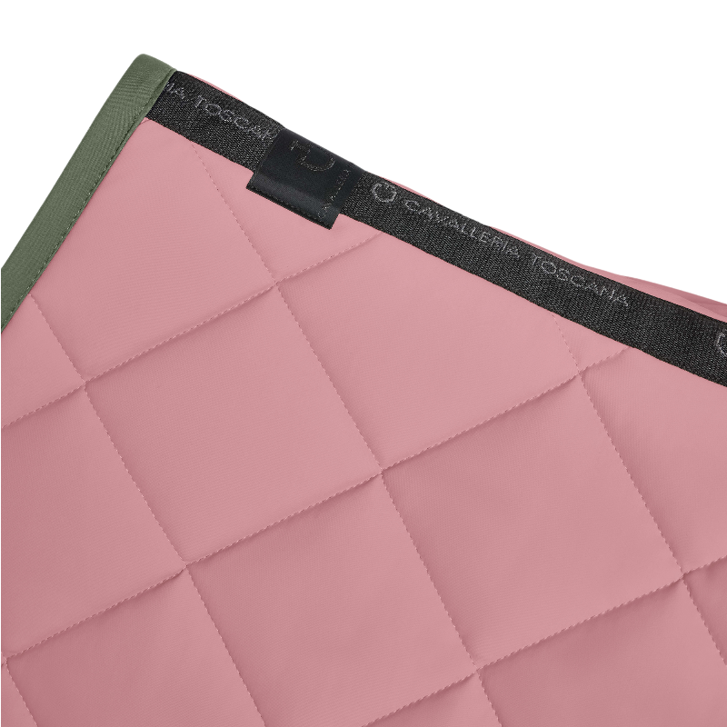 Cavalleria Toscana - Tapis de selle Diamond Quilted Jersey candy pink/ forest green | - Ohlala