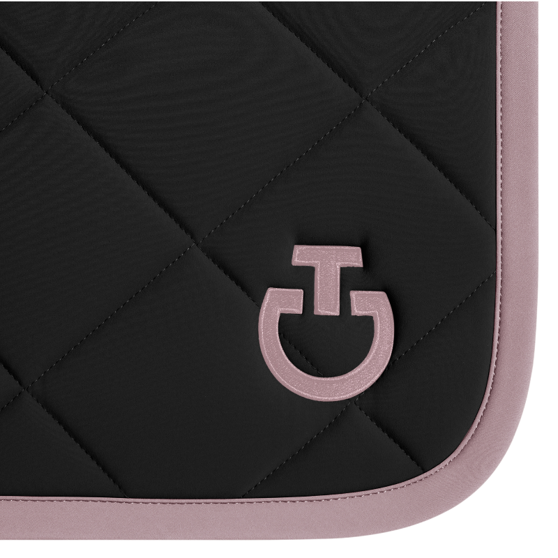 Cavalleria Toscana - Tapis de selle Diamond Quilted Jersey noir/ violet ice | - Ohlala