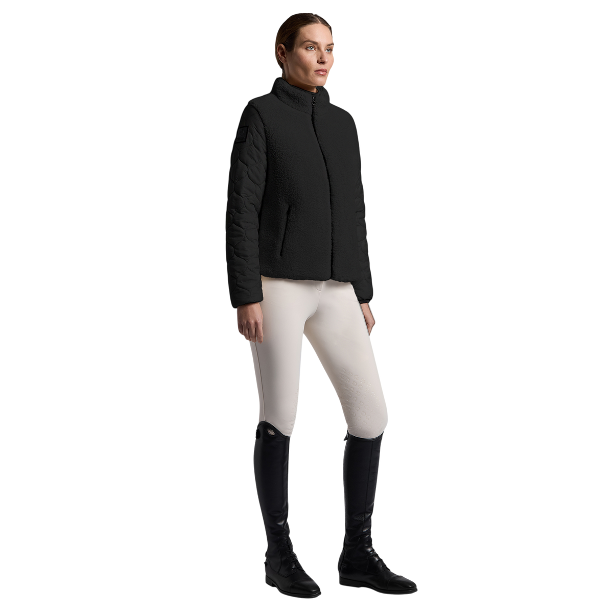 Cavalleria Toscana - Veste manches longues femme Teddy Fleece noir