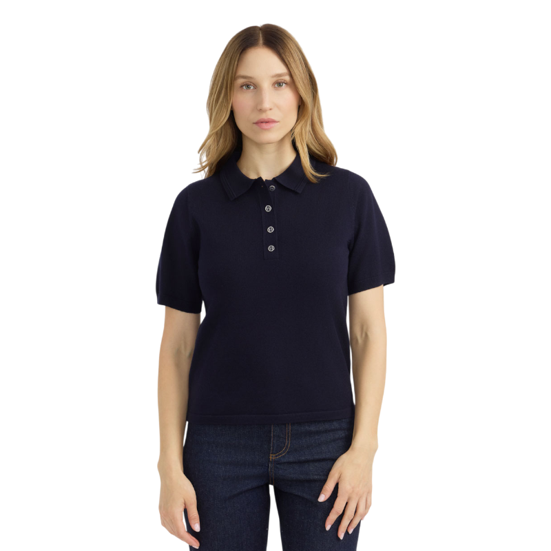 Harcour - Polo manches courtes femme Cherry marine