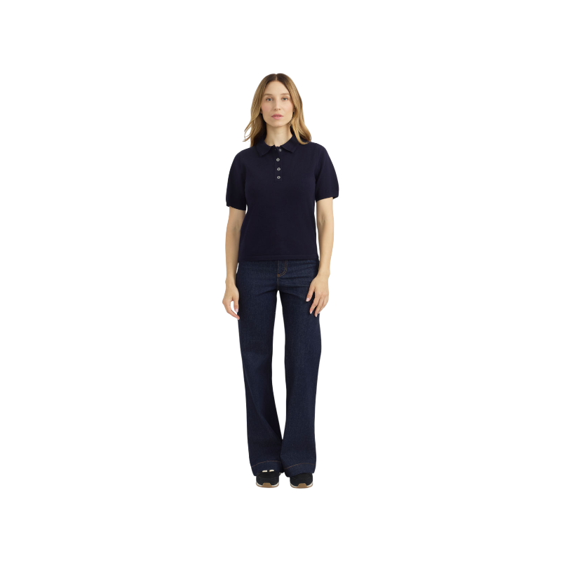 Harcour - Polo manches courtes femme Cherry marine