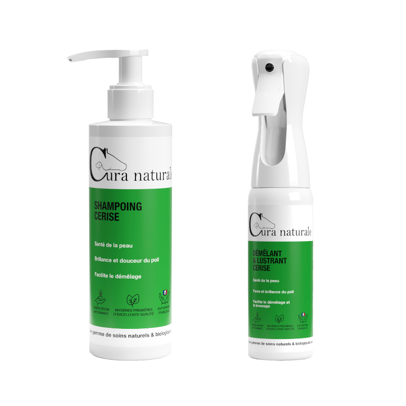 Cura Naturale - Pack shampoing 250 ml et démêlant 200 ml cerise | - Ohlala