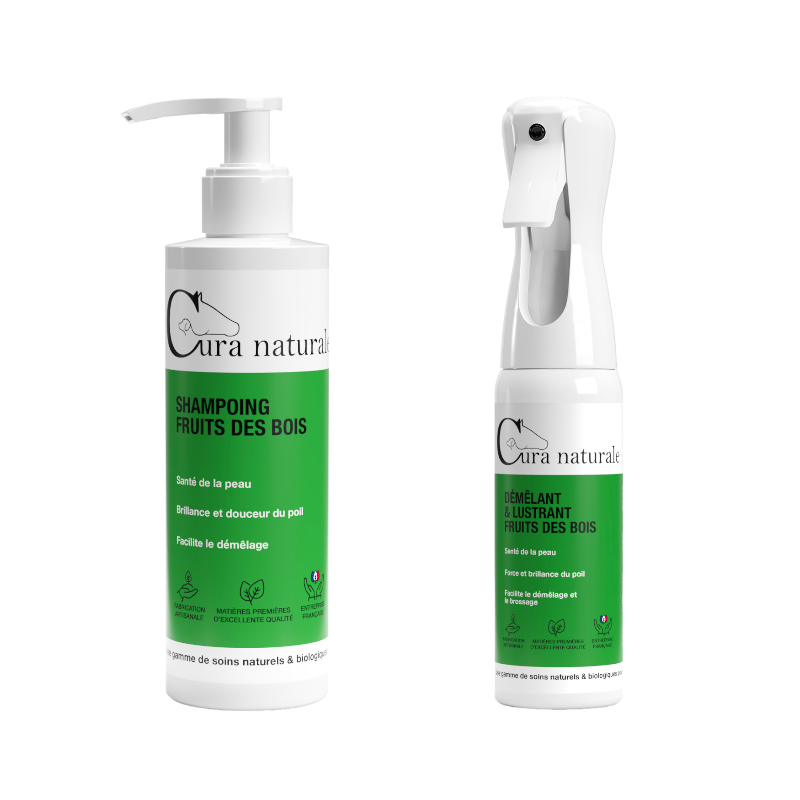 Cura Naturale - Pack shampoing 250 ml et démêlant 200 ml fruits des bois | - Ohlala