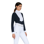 Cavalleria Toscana - Dames wedstrijdpolo lange mouwen Americain marine | - Ohlala