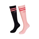 Kentucky Horsewear - Rijsokken Stripes marine/ lichtroze x2 | - Ohlala