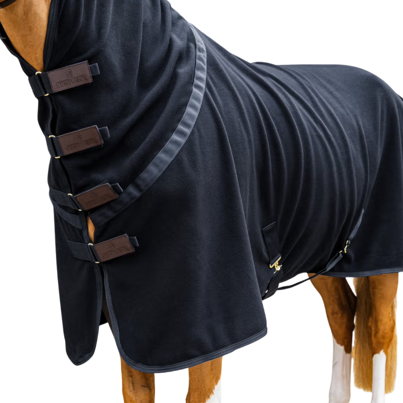 Kentucky Horsewear - Droogdeken met nekdeel Fleece Rug zwart | - Ohlala