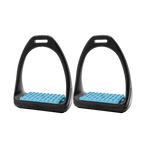 Compositi - Stijgbeugels Soft reflex zwart/ turquoise | - Ohlala