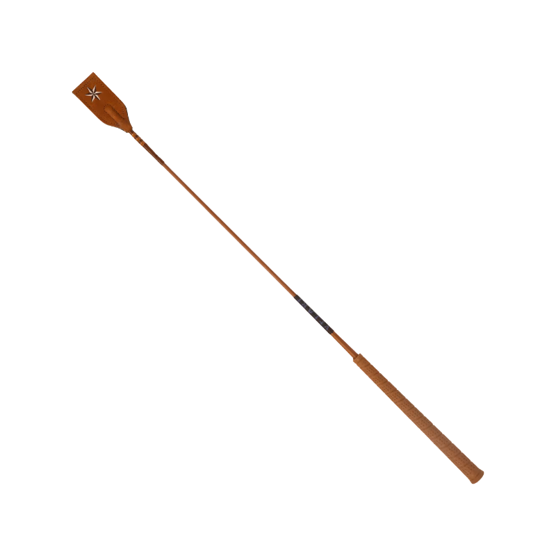 Velari - Cravache poignée caoutchouc cognac