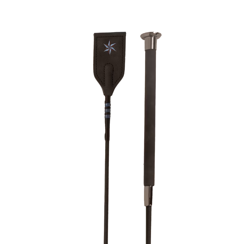 Velari - Cravache simili cuir Jumping noir