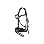 Dyon - Hoofdstel gecombineerde brede noseband Working by Dyon zwart | - Ohlala