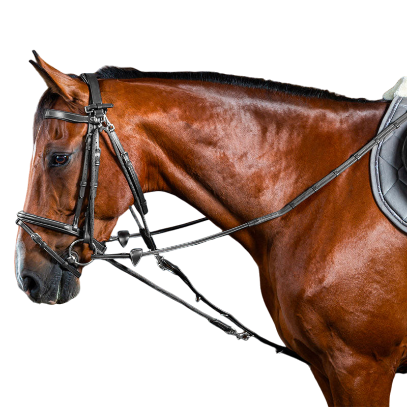 Collier De Poitrine Cheval Hilason - Nylon Noir Doublé Feutre - 1 Pouce